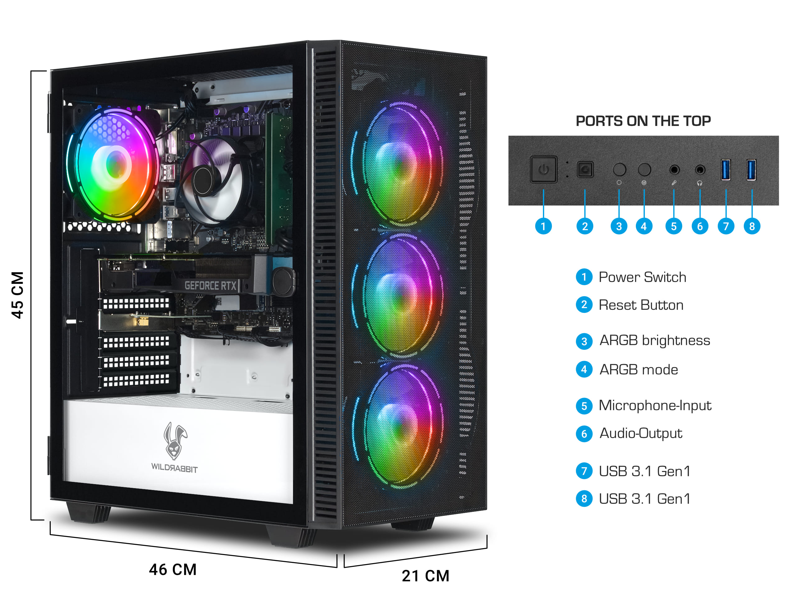 Business Gaming V2 PC | AMD Ryzen 5 4500 | GeForce GTX 1650 4GB | 16GB RAM | 1000GB M.2 SSD | Wild Rabbit Aero | Win 11 | WiFi | Libre Open Office