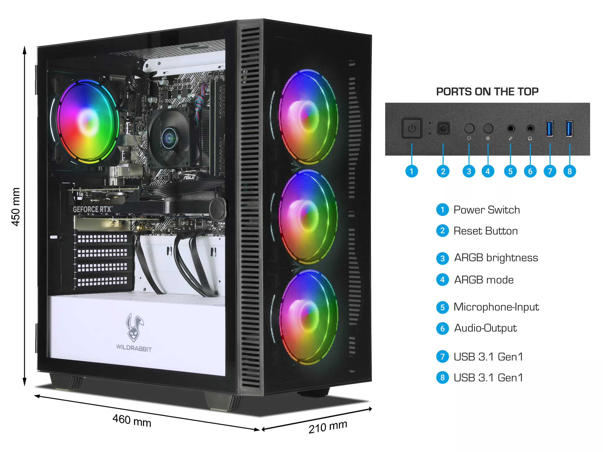 Ankermann Starter Gaming Bundle | AMD Ryzen 7 5700X | Nvidia GeForce RTX 5060 8GB | 32GB RAM | 1TB NVMe SSD | Windows 11 | WLAN | MSI MAG 32" Curved WQHD Gaming Monitor | MSI Forge Maus | MSI RGB Deutsche Tastatur | Libre Office