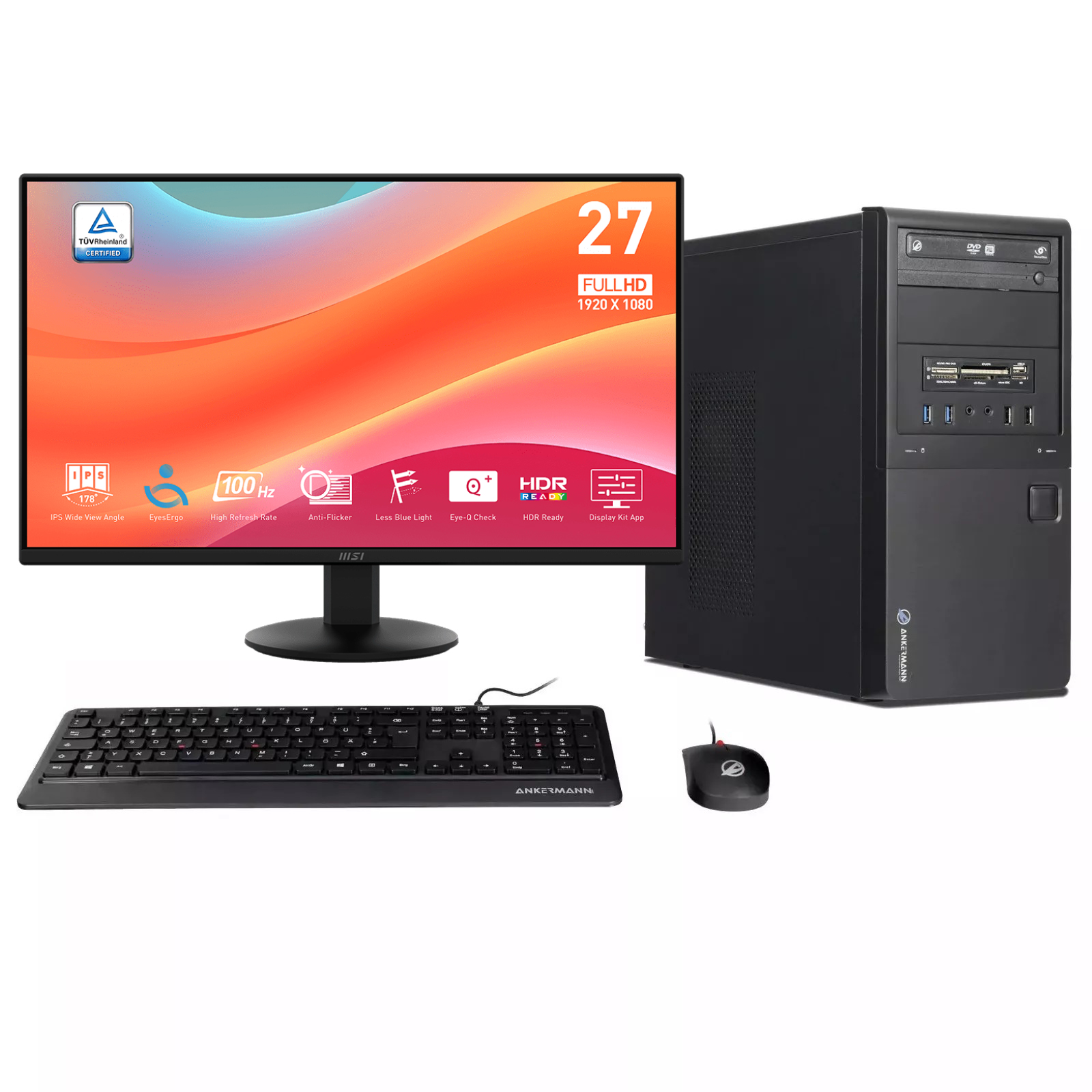 Business Office Work Bundle | Intel Core i5-6500 | 16GB RAM | 480GB SSD | Windows 11 | 27" Monitor | Maus & Tastatur | Libre Office