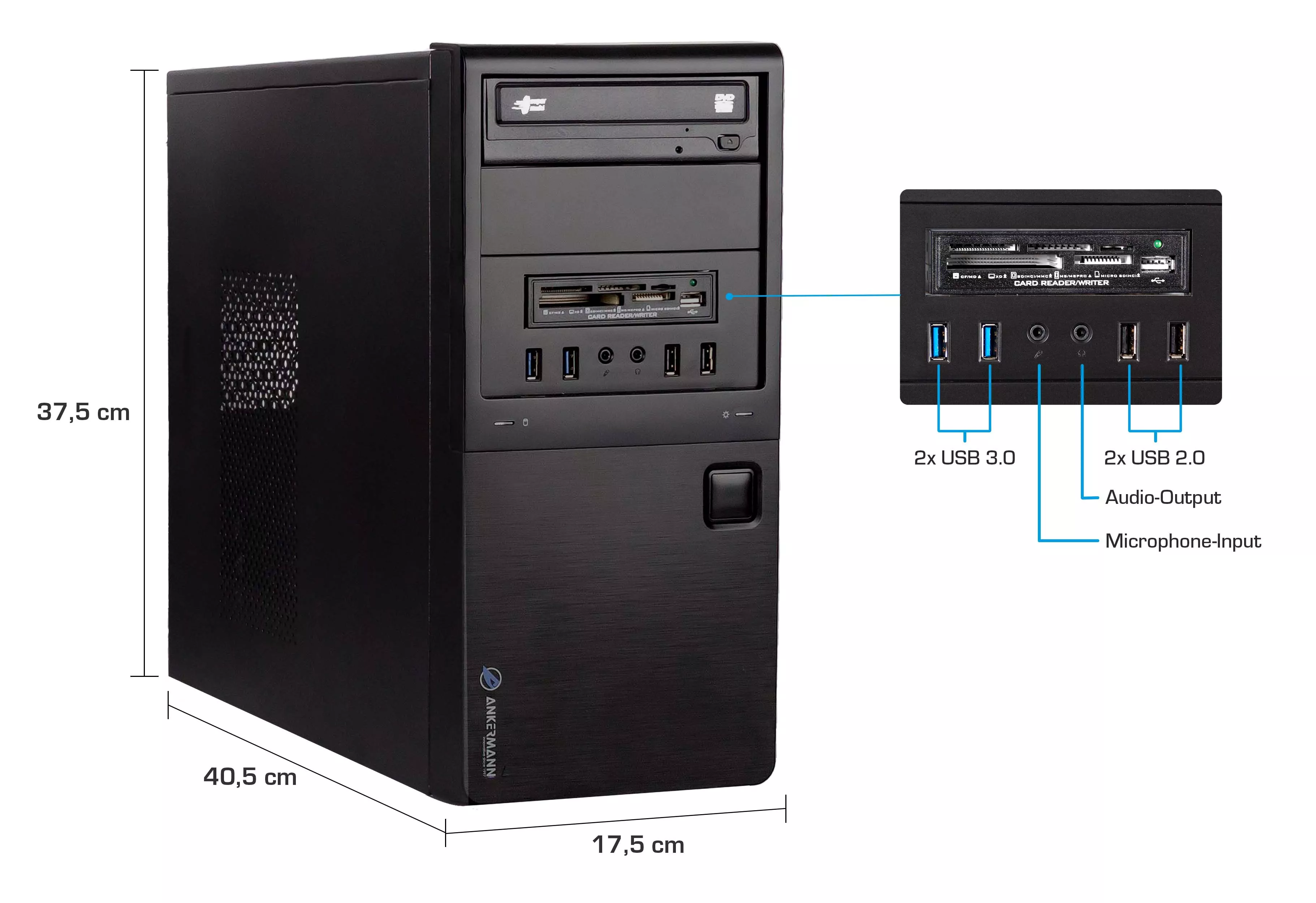 Business Office Work V1 | Intel Core i5 7500 | 32GB RAM | 1TB SSD | Windows 11 | WLAN | Maus & Tastatur | Libre Office